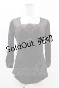 Ozz Croce / メッシュ切替トップス  黒 H-25-07-12-1053-OO-TO-KB-ZH