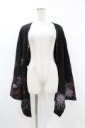 gouk / 着物袖ボレロ  黒×赤 H-25-07-12-1058-GO-TO-KB-ZH