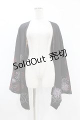 gouk / 着物袖ボレロ  黒×赤 H-25-07-12-1058-GO-TO-KB-ZH