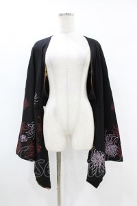 gouk / 着物袖ボレロ  黒×赤 H-25-07-12-1058-GO-TO-KB-ZH