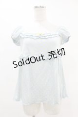 Emily Temple cute / ドットフリルカットソー  サックス×イエロー H-25-07-12-1060-ET-TO-KB-ZH