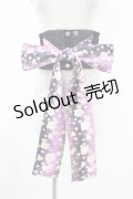 gouk / 帯コルセット  黒×桜柄紫 H-25-07-12-1014-GO-ZA-KB-ZH