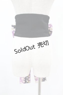 画像2: gouk / 帯コルセット  黒×桜柄紫 H-25-07-12-1014-GO-ZA-KB-ZH