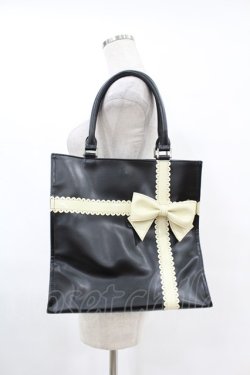 画像1: Emily Temple cute / スカラップリボンBAG  黒 H-25-07-12-1017-ET-BG-KB-ZH