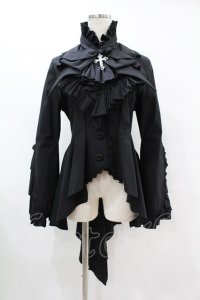 MARBLE / ボリュームタイ付きブラウス付き風ジャケット  ブラック×ブラック H-25-07-12-1021-GO-JA-KB-ZH