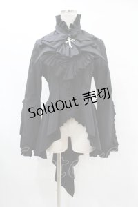 MARBLE / ボリュームタイ付きブラウス付き風ジャケット  ブラック×ブラック H-25-07-12-1021-GO-JA-KB-ZH