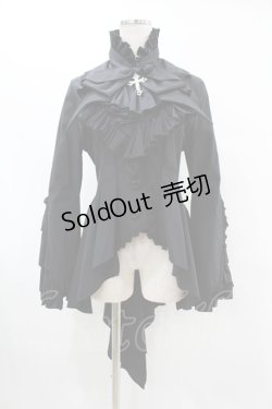 画像1: MARBLE / ボリュームタイ付きブラウス付き風ジャケット  ブラック×ブラック H-25-07-12-1021-GO-JA-KB-ZH