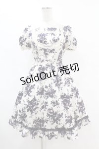 Moi-meme-Moitie / バラプリントワンピース  オフホワイト H-25-07-12-1024-MO-OP-KB-ZH