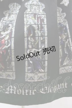 画像5: Moi-meme-Moitie / ステンドグラスプリントサテンジャンパースカート  ブラック×ダークグリーン H-25-07-12-1027-MO-OP-KB-ZH