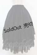 ATELIER PIERROT / シフォンフリルロングスカート  ブラック H-25-07-12-1029-EL-SK-KB-ZH
