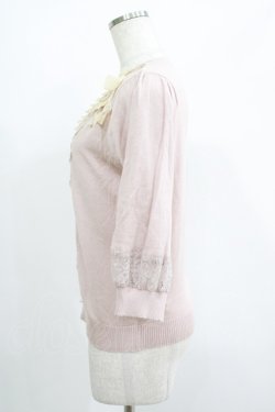 画像2: axes femme / ストライプリボンカーディガン M ピンク H-25-07-12-052-AX-TO-NS-ZH