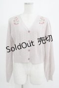 axes femme POETIQUE / チェリー刺繍ニットカーディガン M ピンク H-25-07-12-053-AX-TO-NS-ZH
