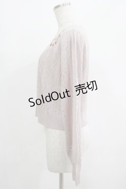 画像2: axes femme POETIQUE / チェリー刺繍ニットカーディガン M ピンク H-25-07-12-053-AX-TO-NS-ZH