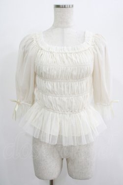画像1: F&A / シャーリングチュールプルオーバーブラウス Free IVORY H-25-07-12-054-LO-BL-NS-ZH