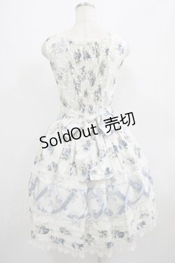 画像3: Innocent World / 乙女の薔薇園クロスリボンジャンパースカート M95cm丈 ブルーグレー/オフ H-25-07-12-006-IW-OP-NS-ZH