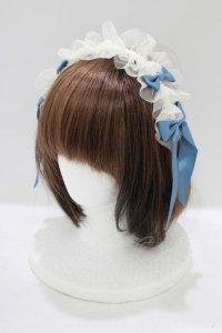 妹抖手作工作屋（海外ロリータブランド） / チュールヘッドドレス  オフ/ブルー H-25-07-12-070-PU-AC-NS-ZH