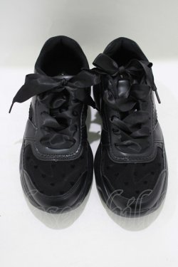 画像1: m petit by misako / AMハートガラチュールスニーカー L ブラック H-25-07-12-080-LO-SH-NS-ZH