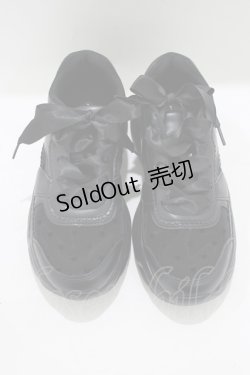 画像1: m petit by misako / AMハートガラチュールスニーカー L ブラック H-25-07-12-080-LO-SH-NS-ZH