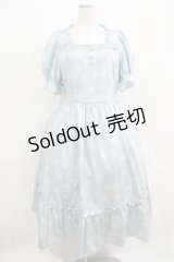 m petit by misako / AOKハナガラスクエアワンピース L サックス H-25-07-12-013-LO-OP-NS-ZH