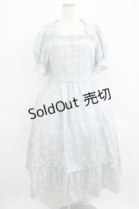 m petit by misako / AOKハナガラスクエアワンピース L サックス H-25-07-12-013-LO-OP-NS-ZH