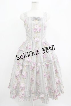 画像1: Innocent World / オールドイングリッシュローズジャンパースカート M グレー H-25-07-12-003-IW-OP-NS-ZH