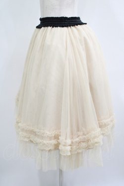 画像2: axes femme / 裾フリルチュールスカート M 生成り H-25-07-12-022-AX-SK-NS-ZH