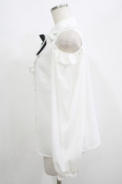 画像2: Secret Honey / オープンショルダーレースラッフルブラウス Free オフ/ブラック H-25-07-13-035-CA-BL-NS-ZH