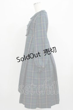 画像2: FLC / MINA*タータンチェックワンピース M ネイビー H-25-07-13-004-LO-OP-NS-ZH