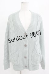 F&A / ポケット付きケーブルニットカーディガン M MINT H-25-07-13-043-LO-TO-NS-ZT