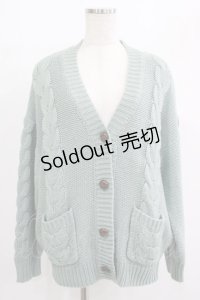 F&A / ポケット付きケーブルニットカーディガン M MINT H-25-07-13-043-LO-TO-NS-ZT