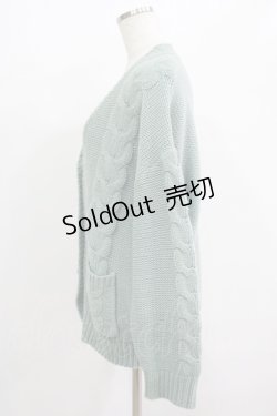 画像2: F&A / ポケット付きケーブルニットカーディガン M MINT H-25-07-13-043-LO-TO-NS-ZT