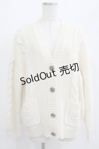 F&A / ポケット付きケーブルニットカーディガン Free OFF WHITE H-25-07-13-044-LO-TO-NS-ZH