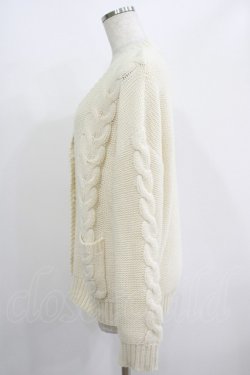 画像2: F&A / ポケット付きケーブルニットカーディガン Free OFF WHITE H-25-07-13-044-LO-TO-NS-ZH