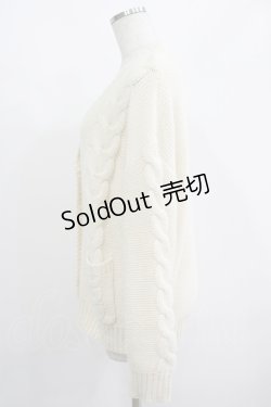 画像2: F&A / ポケット付きケーブルニットカーディガン Free OFF WHITE H-25-07-13-044-LO-TO-NS-ZH