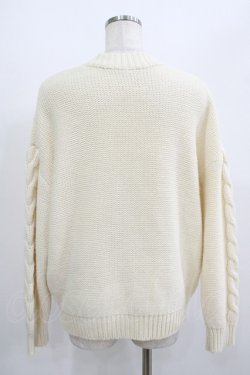 画像3: F&A / ポケット付きケーブルニットカーディガン Free OFF WHITE H-25-07-13-044-LO-TO-NS-ZH