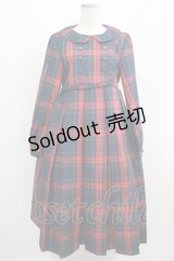 FLC / MINA*タータンチェックワンピース M グリーン H-25-07-13-005-LO-OP-NS-ZH