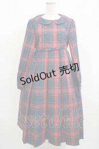 FLC / MINA*タータンチェックワンピース M グリーン H-25-07-13-005-LO-OP-NS-ZH