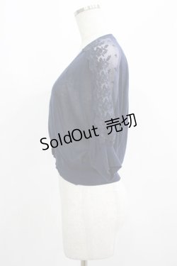 画像2: an another angelus / ショルダーチュールレースドルマンニットカーディガン Free NAVY H-25-07-13-046-CA-TO-NS-ZH