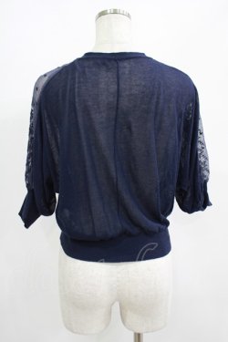 画像3: an another angelus / ショルダーチュールレースドルマンニットカーディガン Free NAVY H-25-07-13-046-CA-TO-NS-ZH