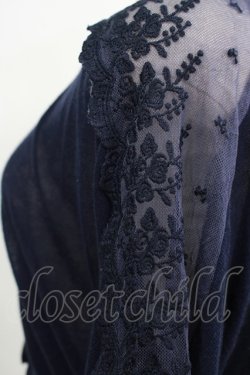 画像4: an another angelus / ショルダーチュールレースドルマンニットカーディガン Free NAVY H-25-07-13-046-CA-TO-NS-ZH