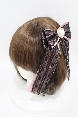 画像1: Princess Melody / パールハートレースおりぼんクリップ  ピンク H-25-07-13-1001-EL-AC-NS-ZH