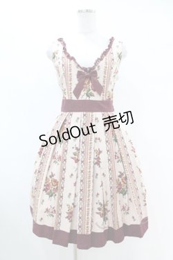 画像1: Innocent World / アンティークブーケVネックジャンパースカート M ピンク H-25-07-13-1042-IW-OP-NS-ZH