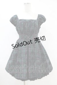 Secret Honey / フロッキープリントチェックワンピース Free グリーン H-25-07-13-1043-CA-OP-NS-ZH