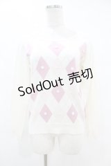 LODISPOTTO / アーガイルニット M オフ/ピンク H-25-07-13-1050-LO-TO-NS-ZH