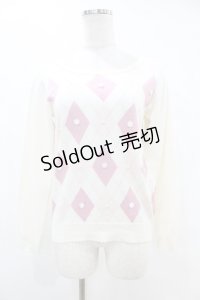 LODISPOTTO / アーガイルニット M オフ/ピンク H-25-07-13-1050-LO-TO-NS-ZH