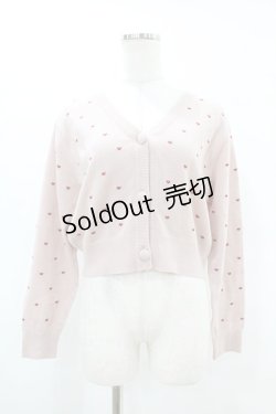 画像1: evelyn / ハートドット刺繍カーディガン Free ピンク/レッド H-25-07-13-1055-LO-TO-NS-ZH