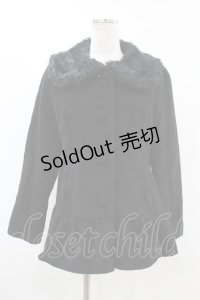 axes femme POETIQUE / ファー襟ショートコート M ブラック H-25-07-13-1060-AX-CO-NS-ZH
