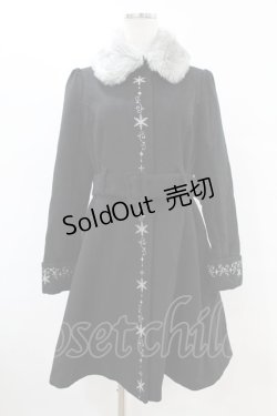 画像1: axes femme POETIQUE / 雪の結晶刺繍コート M ブラック H-25-07-13-1061-AX-CO-NS-ZH