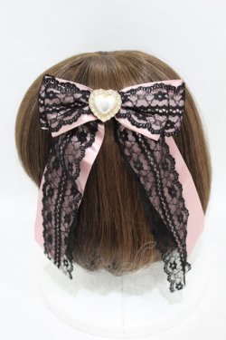 画像2: Princess Melody / パールハートレースおりぼんクリップ  ピンク H-25-07-13-1001-EL-AC-NS-ZH