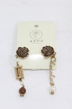 画像1: axes femme / ローズ・オ・ショコラ イヤリング  ブラウン H-25-07-13-1012-AX-AC-NS-ZH